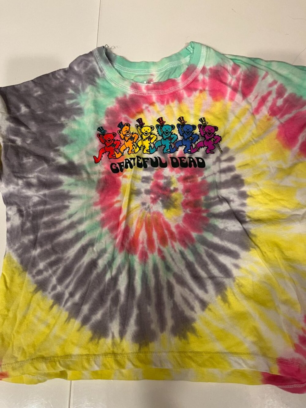 Grateful Dead Tie Dye Girls Short-Sleeved T-Shirt - Size 12